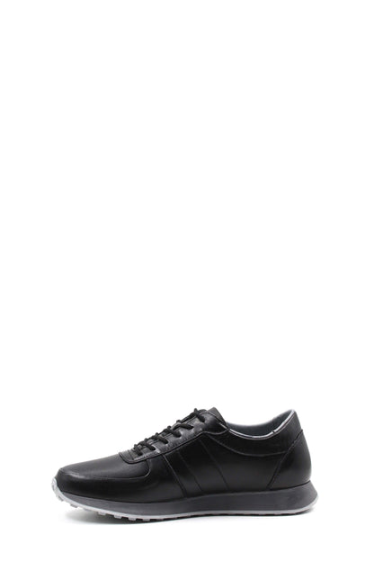 KOALA SYDNEY Men's Black Leather Sneakers with Grey Sole