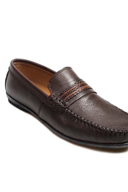 KOALA SYDNEY  Men's Brown Leather Driving Loafers-Wessi
