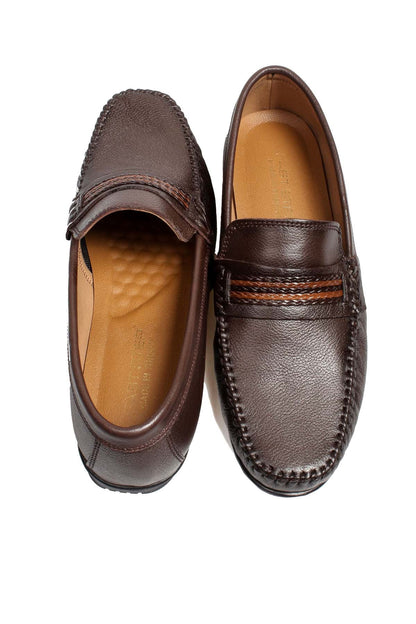 KOALA SYDNEY  Men's Brown Leather Driving Loafers-Wessi