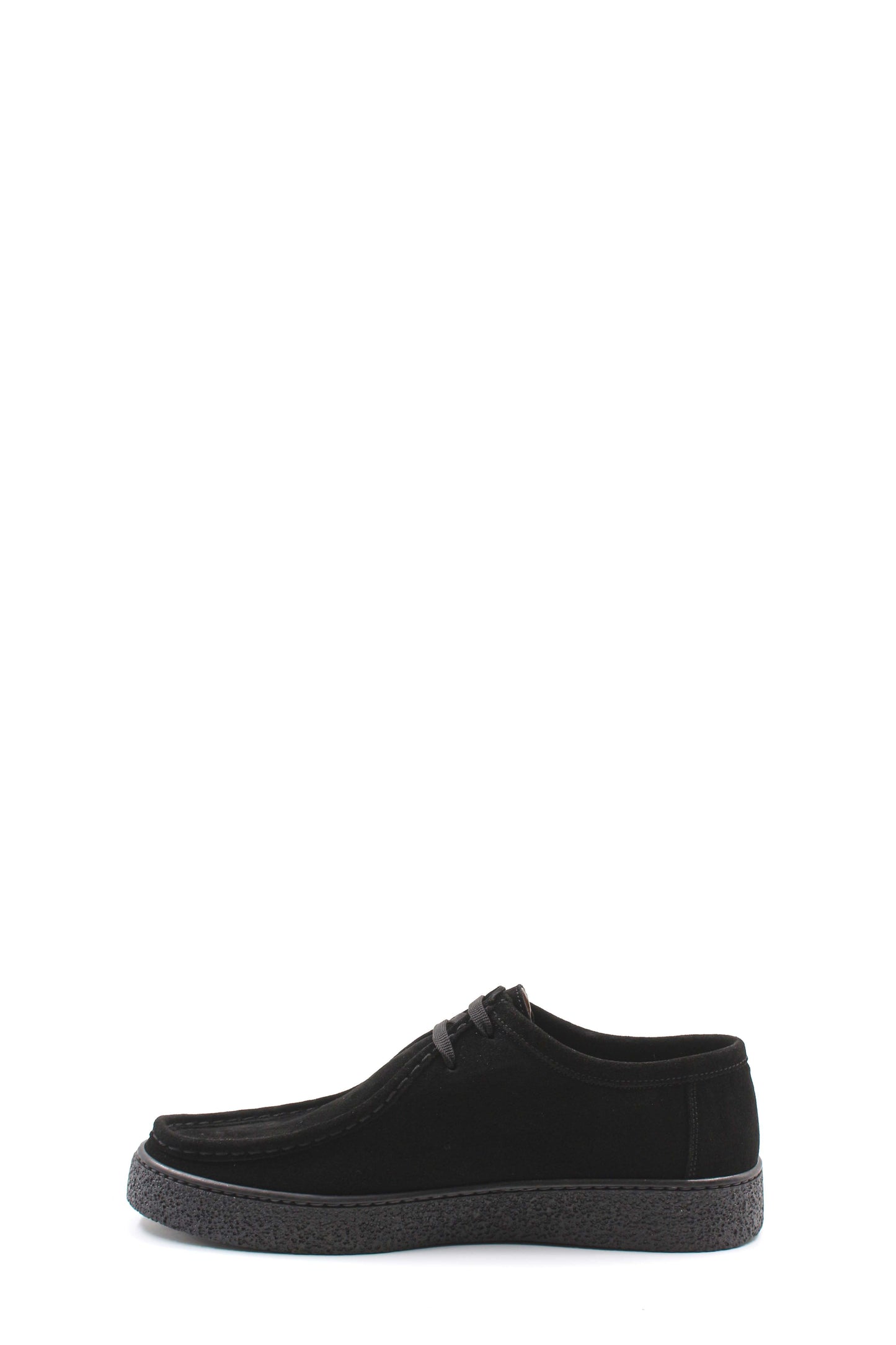 KOALA SYDNEY Men's Black Suede Casual Shoes with Textured Sole and Lace-Up Design