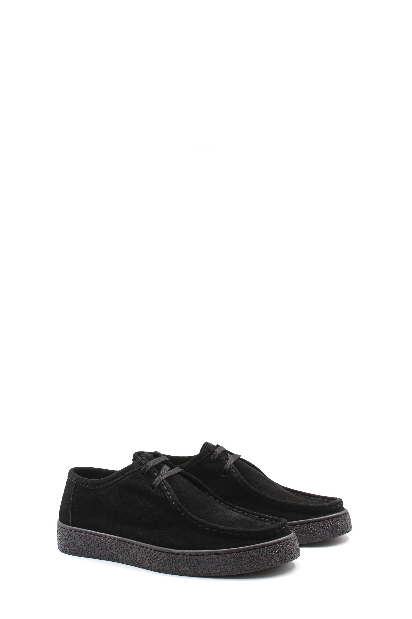 KOALA SYDNEY Men's Black Suede Casual Shoes with Textured Sole and Lace-Up Design