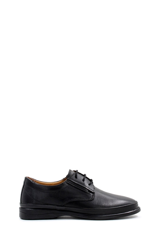 KOALA SYDNEY Men's Classic Black Leather Dress Shoes with Lace-Up Design and Cushioned Sole