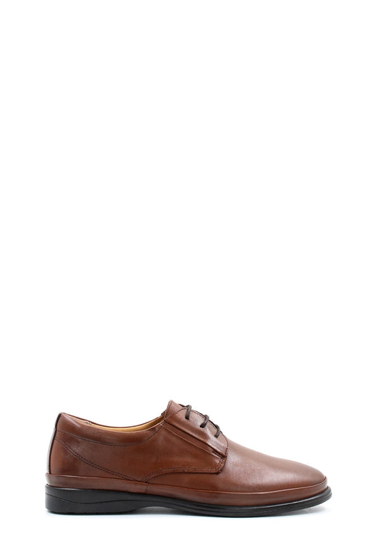 KOALA SYDNEY Men's Brown Leather Lace-Up Shoes with Cushioned Sole and Rounded Toe