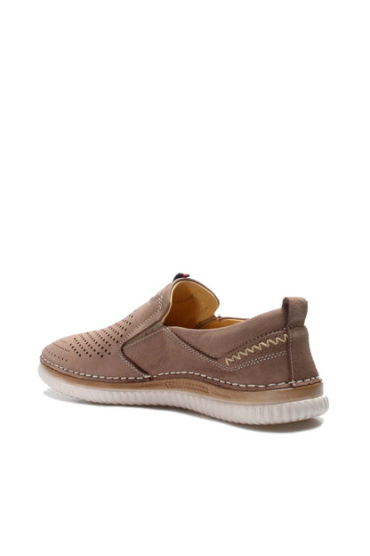 KOALA SYDNEY Men's Beige Perforated Slip-On Loafers with Cushioned Sole