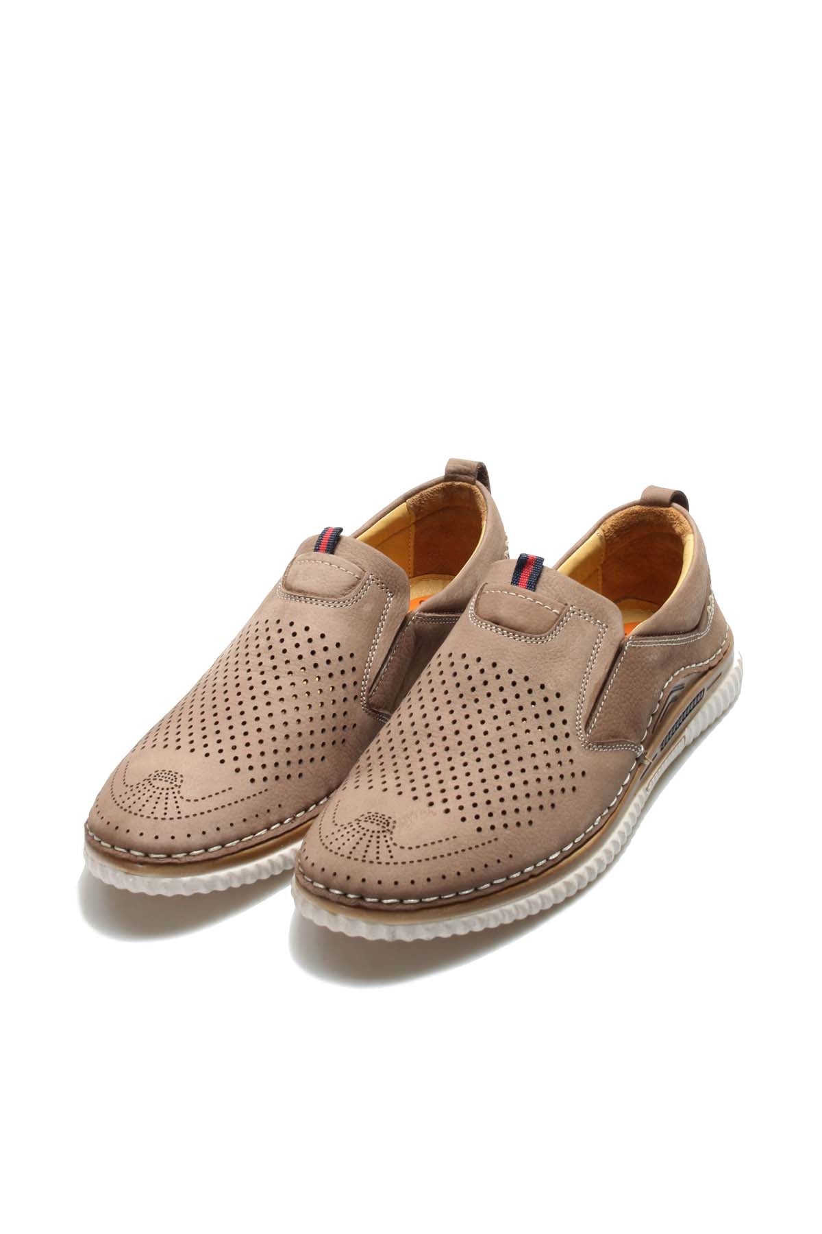 KOALA SYDNEY Men's Beige Perforated Slip-On Loafers with Cushioned Sole