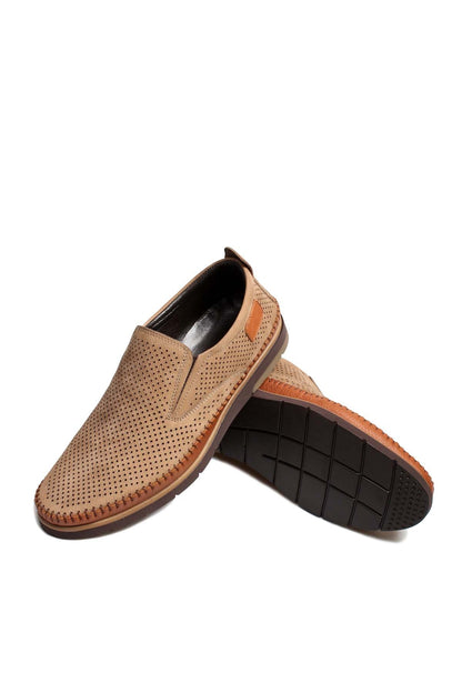 KOALA SYDNEY  Beige Perforated Suede Loafers Wessi