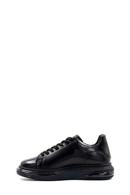 KOALA SYDNEY Men's Black Leather Sneakers with Cushioned Sole and Sleek Design