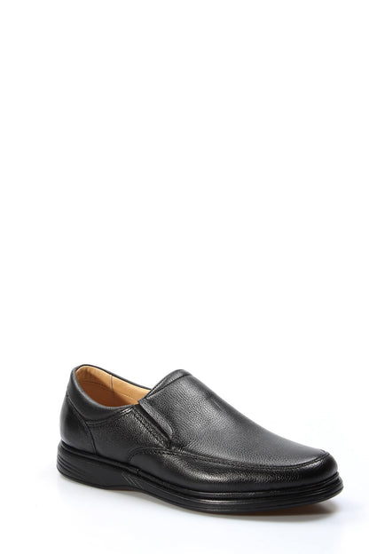 KOALA SYDNEY Men's Black Leather Slip-On Shoes with Cushioned Sole