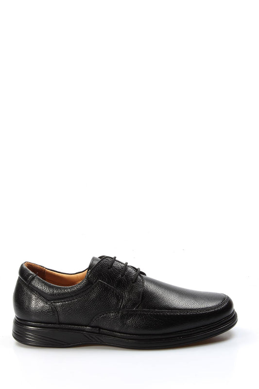 KOALA SYDNEY Men's Black Pebbled Leather Lace-Up Shoes