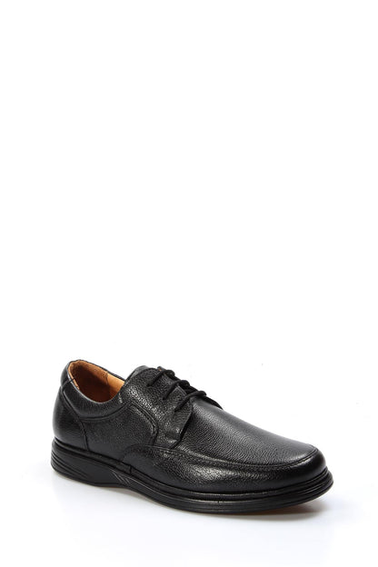 KOALA SYDNEY Men's Black Pebbled Leather Lace-Up Shoes