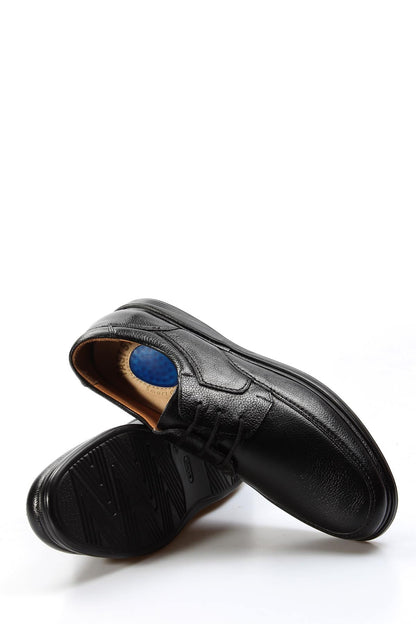 KOALA SYDNEY Men's Black Pebbled Leather Lace-Up Shoes