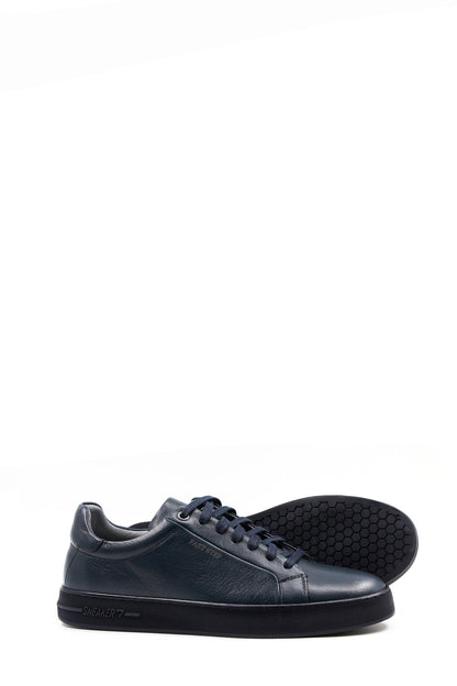 KOALA SYDNEY Men's Navy Blue Leather Casual Sneakers