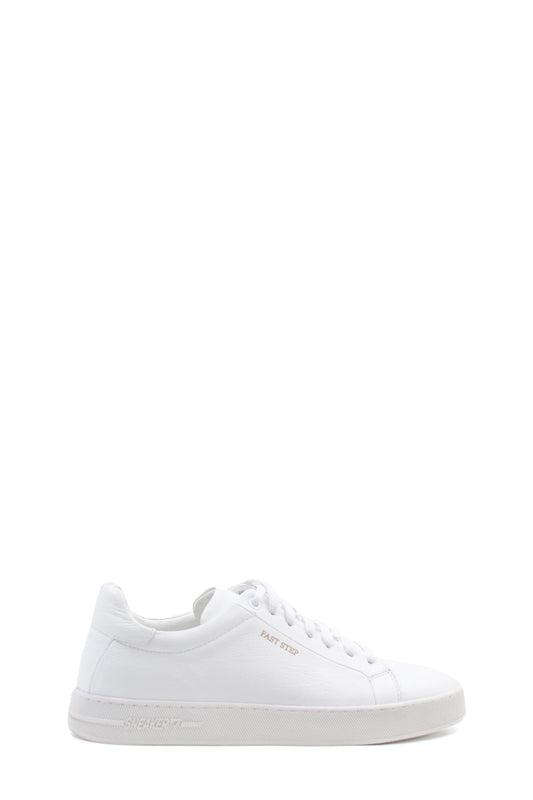 KOALA SYDNEY Men's Classic White Leather Sneakers with Lace-Up Design