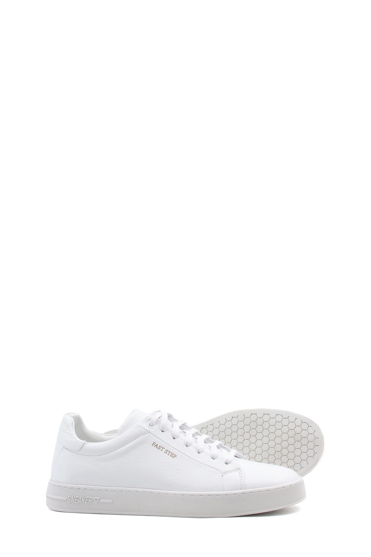 KOALA SYDNEY  Men's Classic White Leather Sneakers with Lace-Up Design -