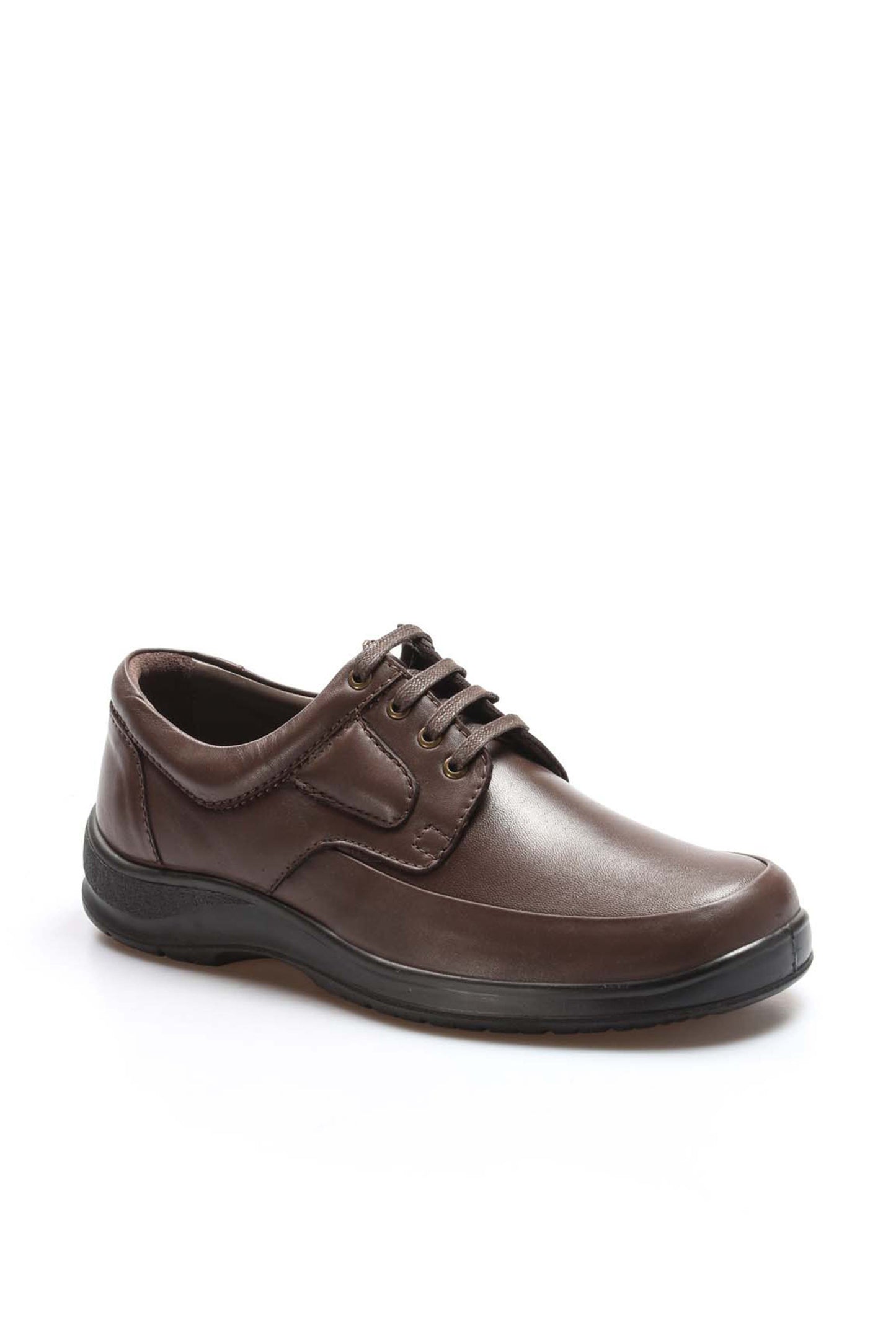 KOALA SYDNEY Men's Brown Leather Lace-Up Shoes with Padded Insole