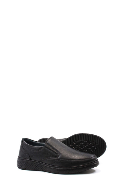 KOALA SYDNEY Men's Black Leather Slip-On Shoes with Cushioned Sole