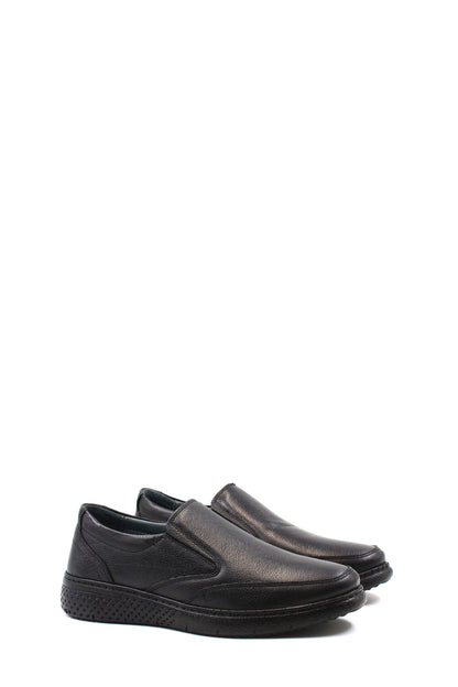 KOALA SYDNEY Men's Black Leather Slip-On Shoes with Cushioned Sole