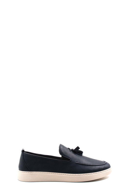 KOALA SYDNEY  Men's Navy Blue Leather Tassel Loafers-Wessi