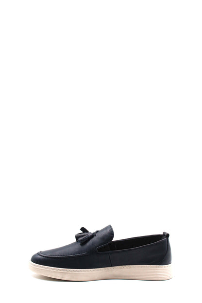 KOALA SYDNEY  Men's Navy Blue Leather Tassel Loafers-Wessi