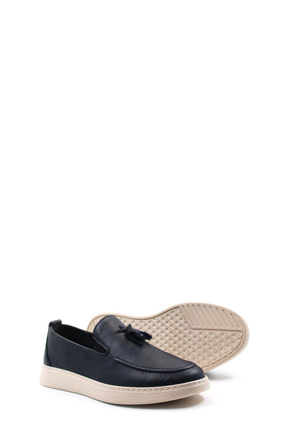 KOALA SYDNEY  Men's Navy Blue Leather Tassel Loafers-Wessi