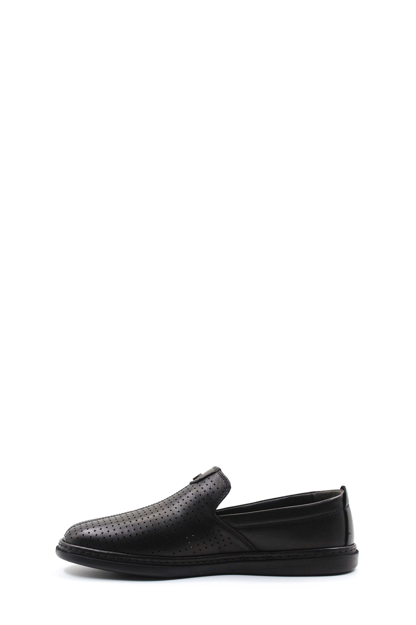 Perforated Black Slip-Ons-Wessi