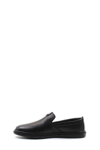 Perforated Black Slip-Ons-Wessi