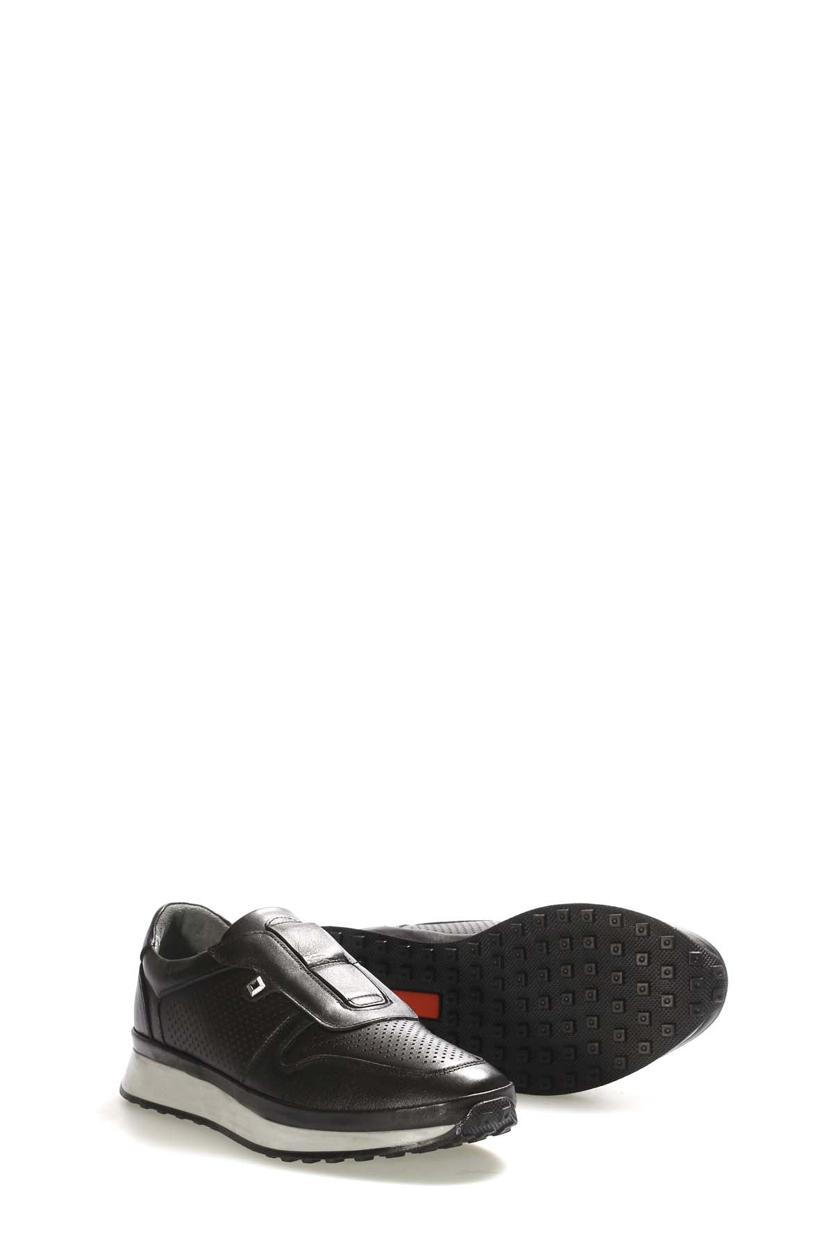 Hakiki Deri Erkek Casual Ayakkabı 951MA109ZIM Siyah