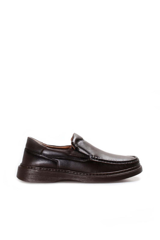 KOALA SYDNEY Men's Black Leather Cushioned Slip-On Loafers