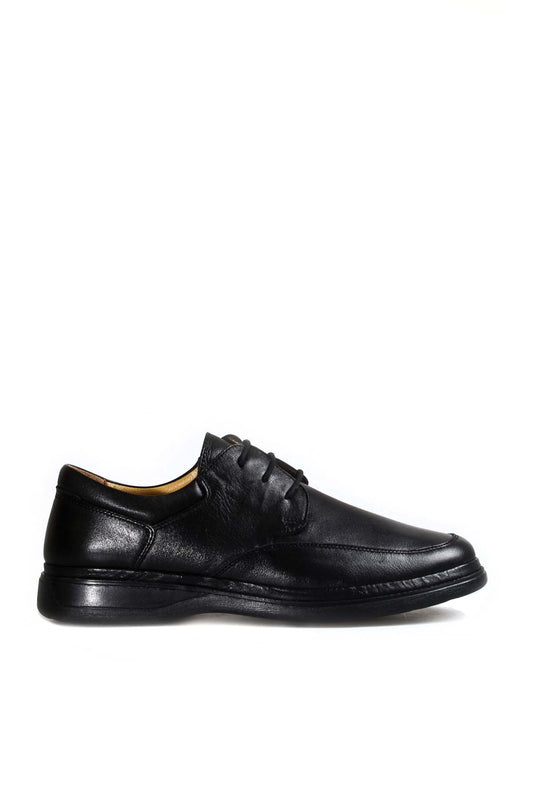 KOALA SYDNEY Men's Black Leather Lace-Up Shoes with Cushioned Sole