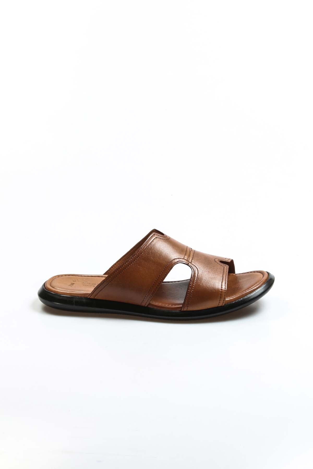 Brown Open Toe Leather Sandals-Wessi