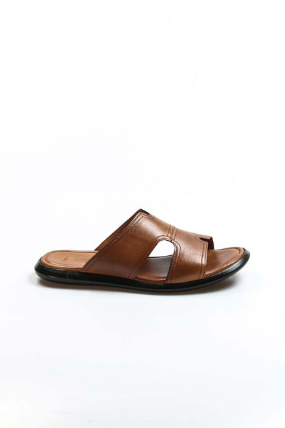 Brown Open Toe Leather Sandals-Wessi