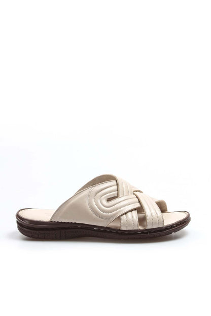 Men's Cream Crisscross Sandals