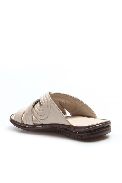 Men's Cream Crisscross Sandals