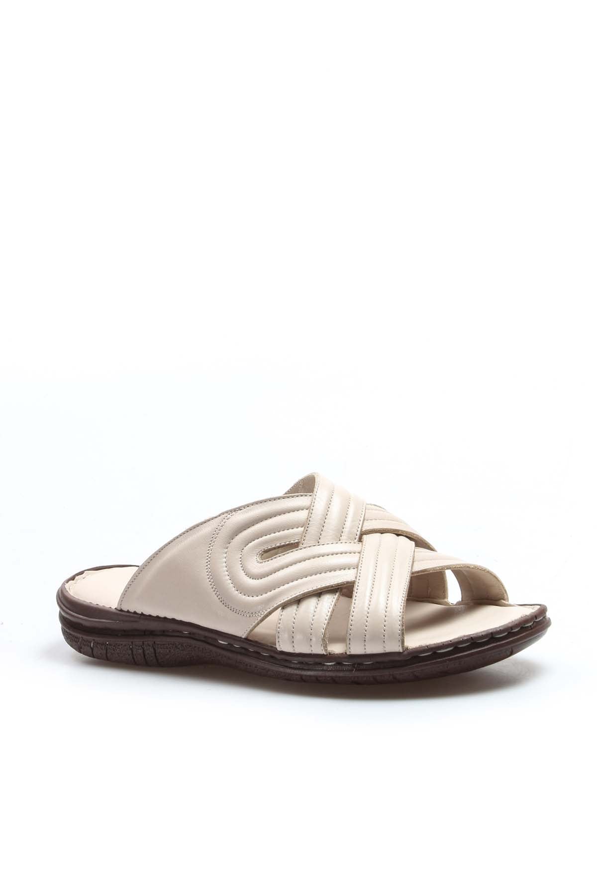Men's Cream Crisscross Sandals