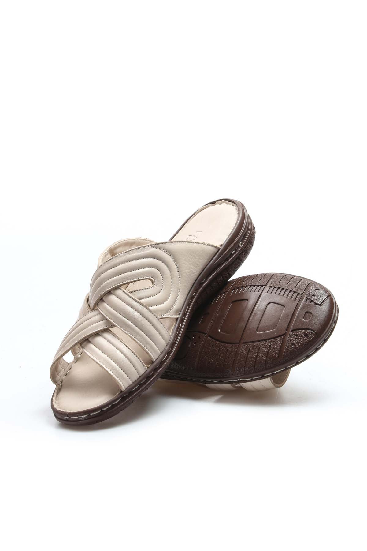 Men's Cream Crisscross Sandals