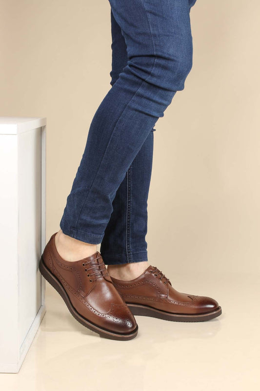 Men's Brown Brogue Leather Shoes