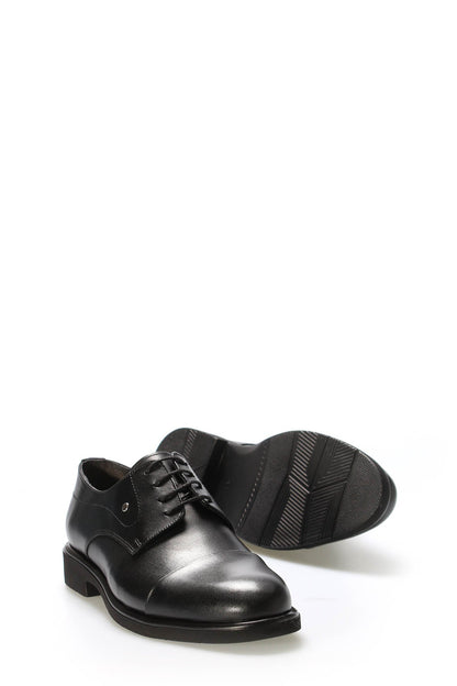 Hakiki Deri Erkek Klasik Ayakkabı 223MA4001 Siyah Antik