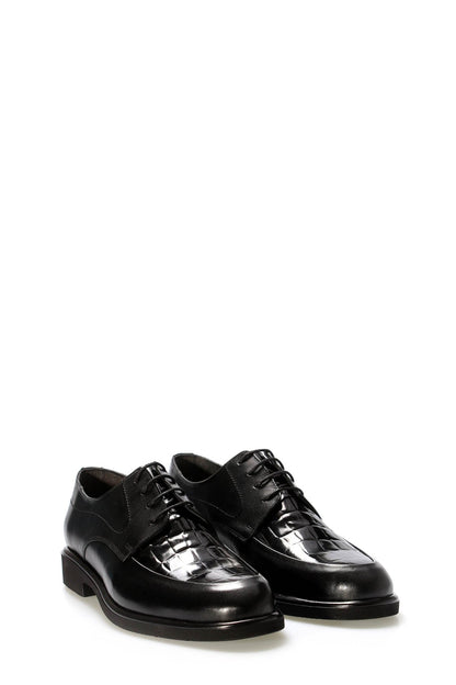 Hakiki Deri Erkek Klasik Ayakkabı 223MA4002 Siyah Kroko