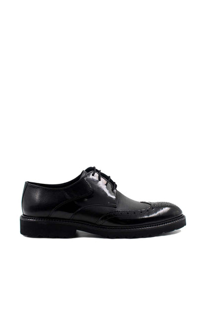 KOALA SYDNEY Men's Black Leather Brogue Oxford Shoes with Sturdy Sole