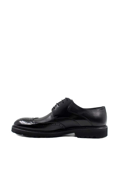 KOALA SYDNEY Men's Black Leather Brogue Oxford Shoes with Sturdy Sole