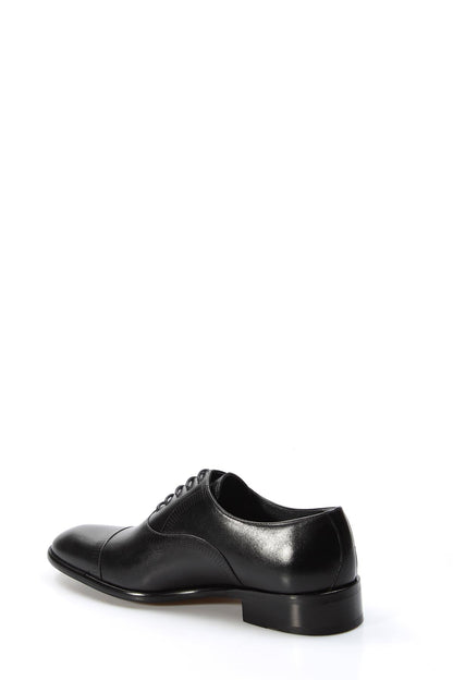 KOALA SYDNEY Men's Black Leather Cap-Toe Oxford Shoes