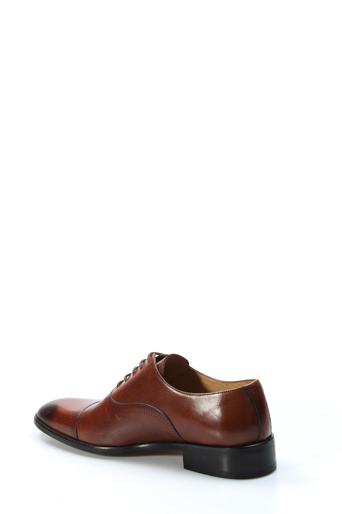 KOALA SYDNEY Men's Brown Leather Oxford Shoes with Perforated Cap Toe and Embossed Side Detail