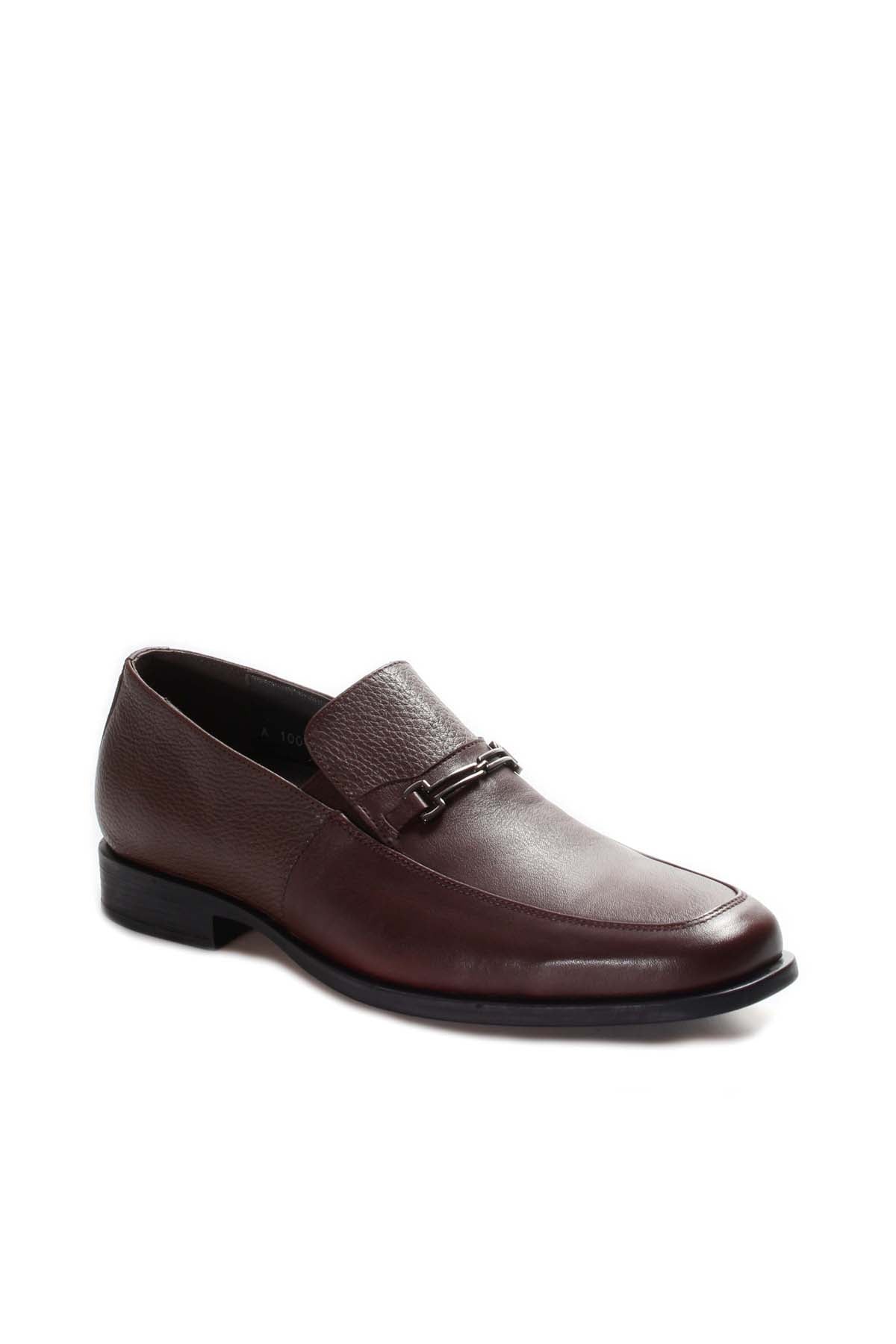KOALA SYDNEY Men's Brown Leather Loafers with Metal Bit Detail and Textured Upper