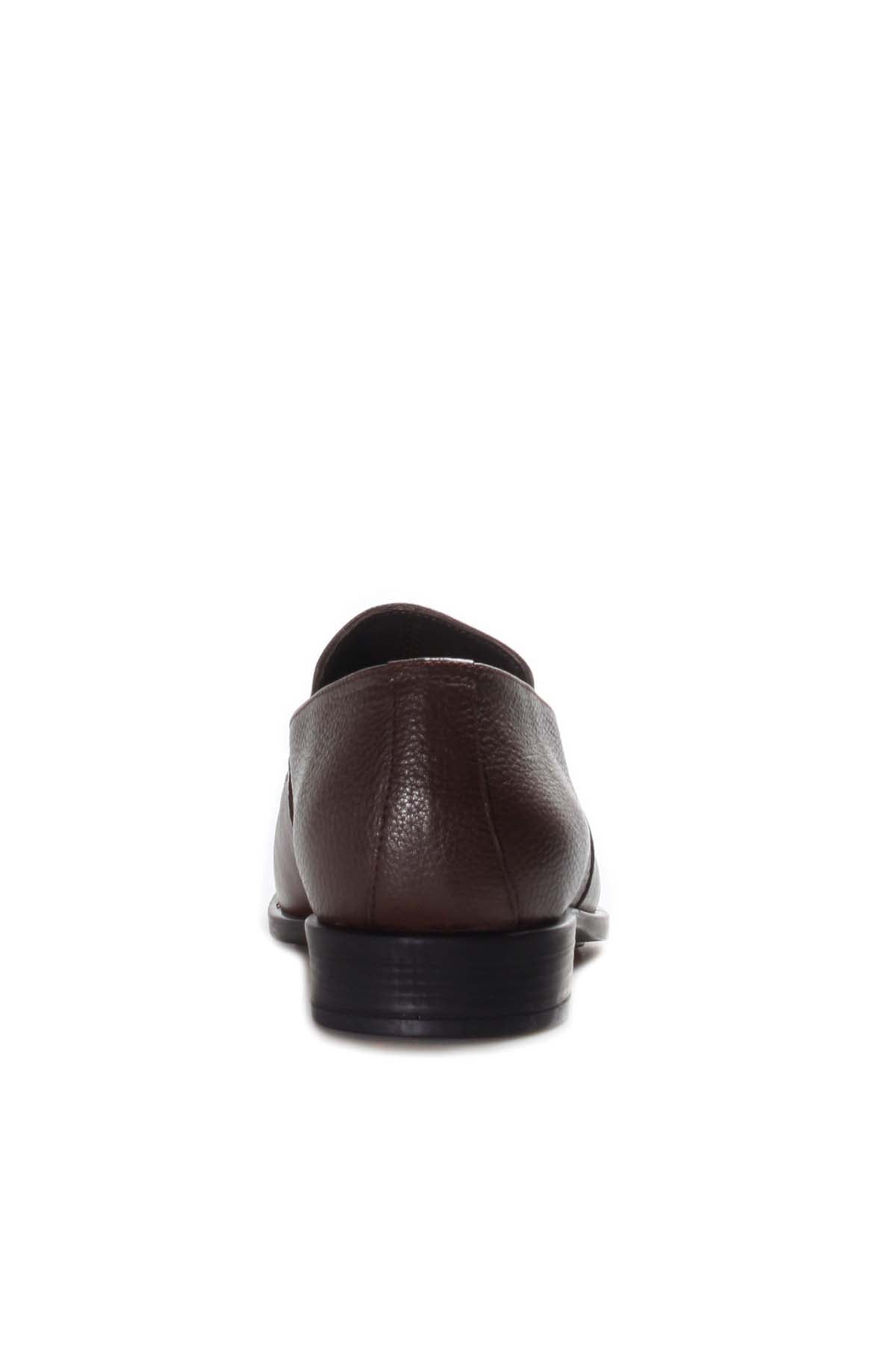 KOALA SYDNEY Men's Brown Leather Loafers with Metal Bit Detail and Textured Upper