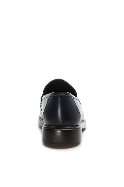 KOALA SYDNEY  Navy Leather Buckle Loafers-Wessi