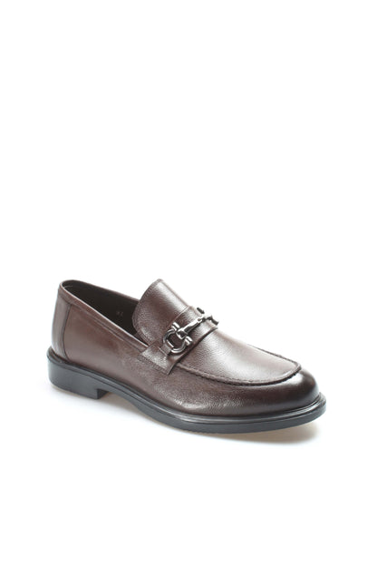KOALA SYDNEY  Men's Brown Leather Buckle Loafers-Wessi