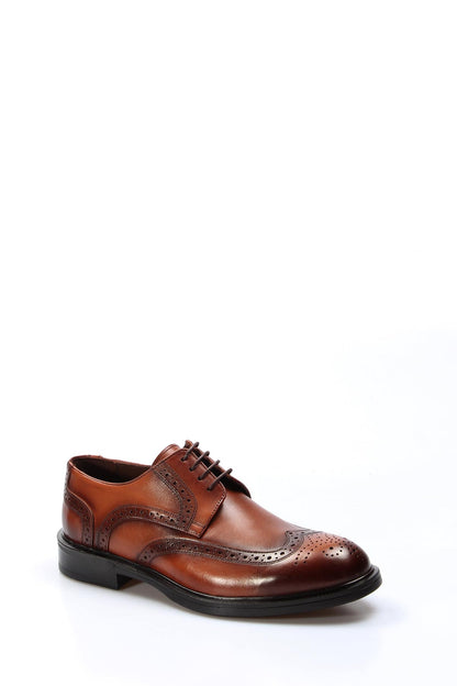 KOALA SYDNEY  Men's Classic Brown Leather Brogue Shoes with Wingtip Detailing -