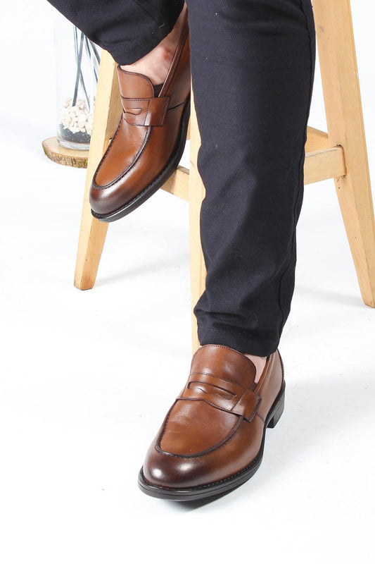 KOALA SYDNEY  Men's Brown Leather Penny Loafers-Wessi