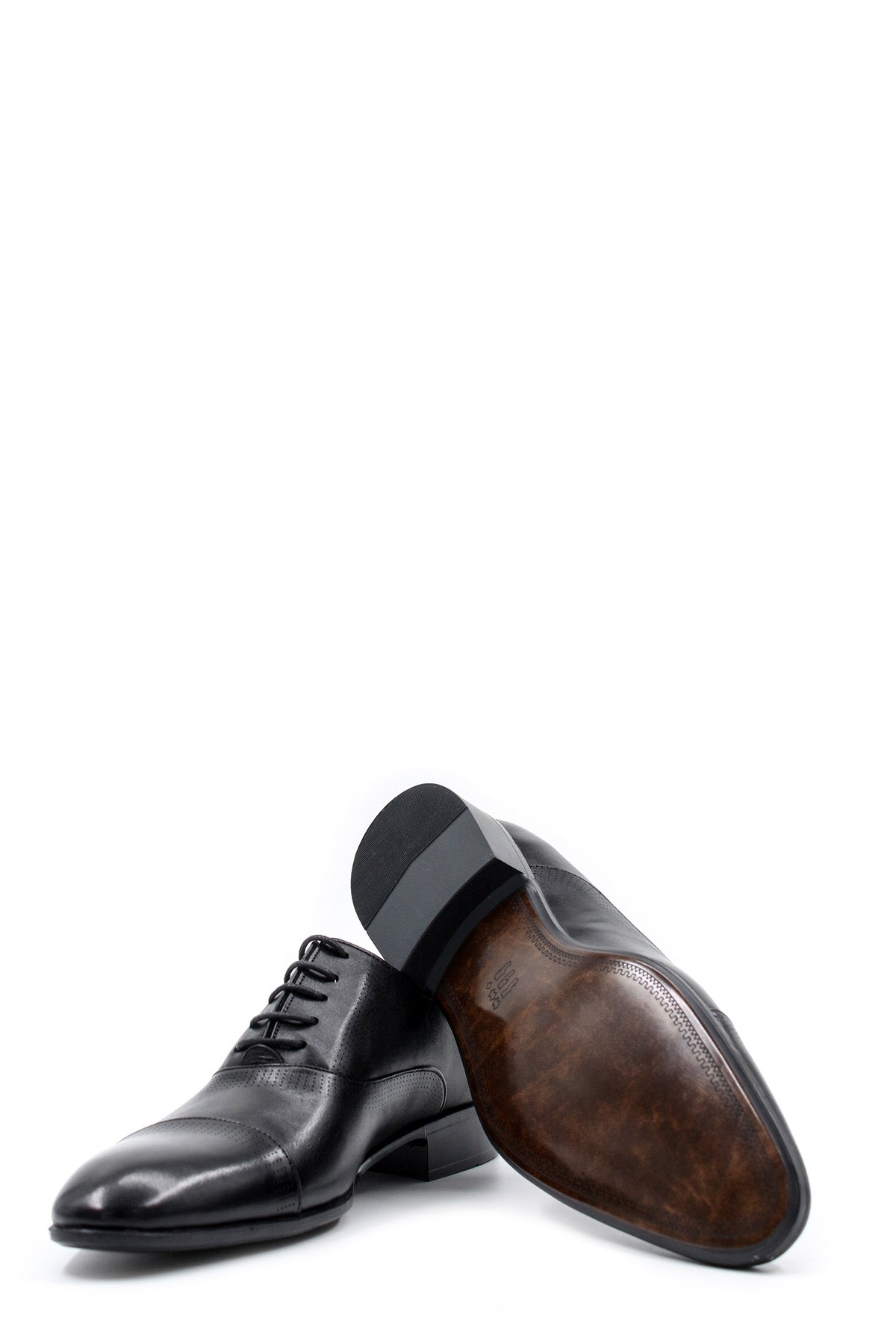 KOALA SYDNEY  Men's Black Leather Cap Toe Oxfords-