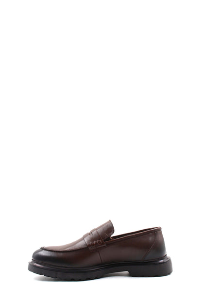 Brown Leather Chunky Loafers Wessi
